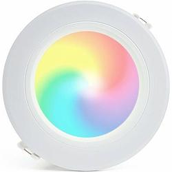 Foto van Mi-light miboxer - led downlight - smart led - 18w - rgb+cct - aanpasbare kleur - dimbaar - inbouw rond - mat wit -