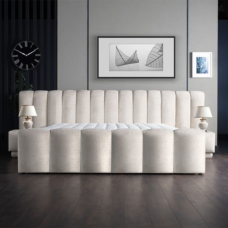 Foto van 2-persoons iosbedd met opbergruimte - beige 160x200 cm - pocketveringen - inclusief topper - dekbed-discounter.nl