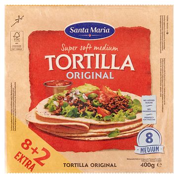 Foto van Santa maria tortilla original medium 8+2 promo verpakking bij jumbo