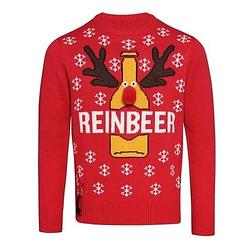 Foto van Rode kerst sweater met bierfles voor heren 2xl (46/56) - kerst truien