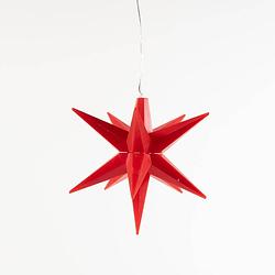 Foto van Anna'ss collection - red 3d star 12cm / 1led warm white / 1,5m transparent