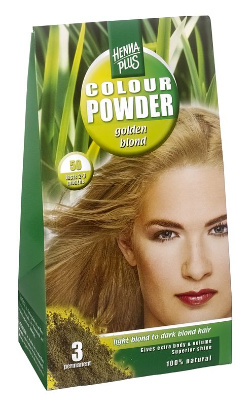 Foto van Hennaplus colour powder 50 golden blond