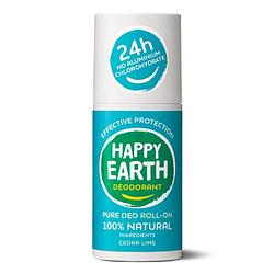 Foto van Happy earth 100% natuurlijke deodorant roller cedar lime 75ml bij jumbo