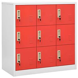 Foto van Vidaxl lockerkast 90x45x92,5 cm staal lichtgrijs en rood