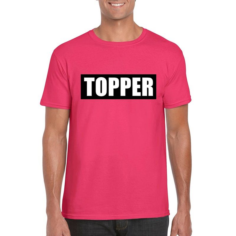 Foto van Toppers t-shirt topper roze heren s - feestshirts