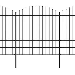 Foto van Infiori tuinhek met speren bovenkant (1,75-2)x17 m staal zwart