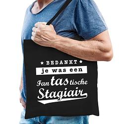 Foto van Fantastische stagiair cadeau tas / shopper zwart katoen voor heren - feest boodschappentassen