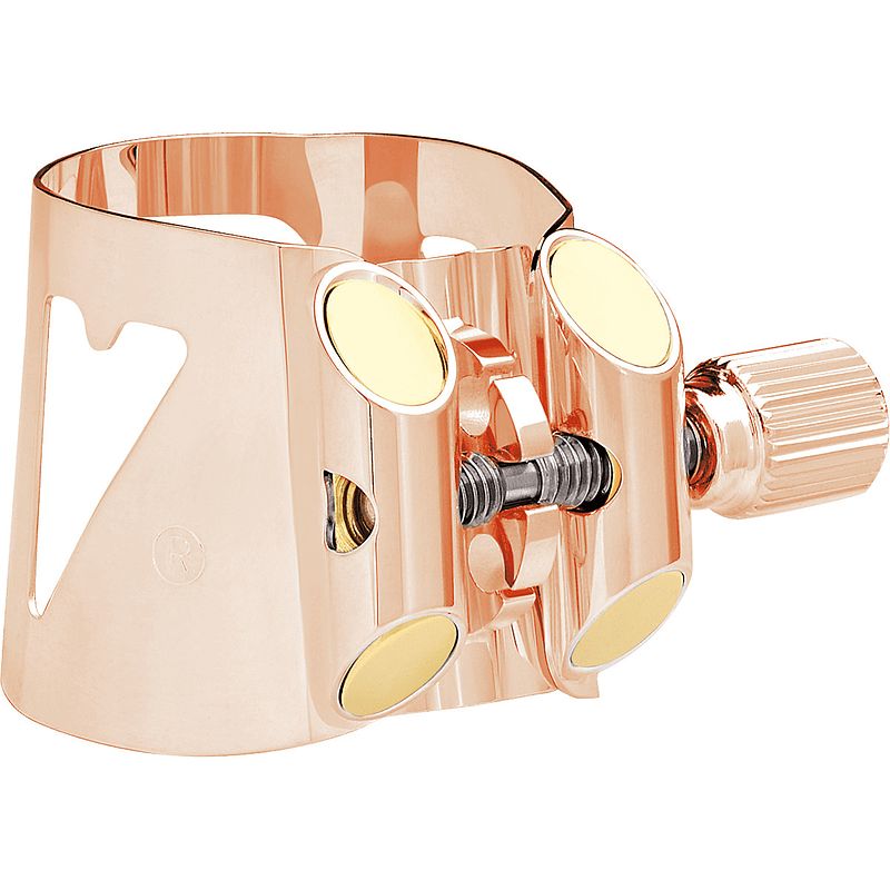 Foto van Vandoren lc01pgp optimum ligatuur rose gold voor bb klarinet + beschermkap