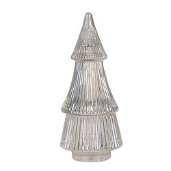 Foto van Clayre & eef glazen potje kerstboom ø 7x16 cm transparant glas voorraadpot deksel transparant voorraadpot deksel