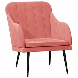 Foto van Vidaxl fauteuil 63x76x80 cm fluweel roze