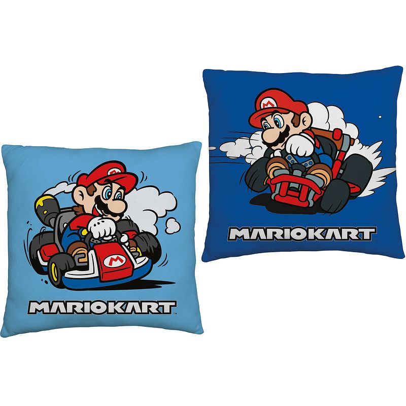 Foto van Super mario kussen mariokart - 40 x 40 cm - polyester