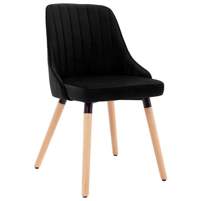 Foto van The living store eetkamerstoelen - fluweel - zwart - 50x55x88 cm