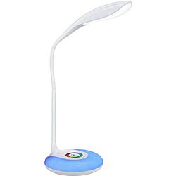 Foto van Led bureaulamp - tafelverlichting - trion krato - 4w - warm wit 3000k - rond - mat wit - kunststof