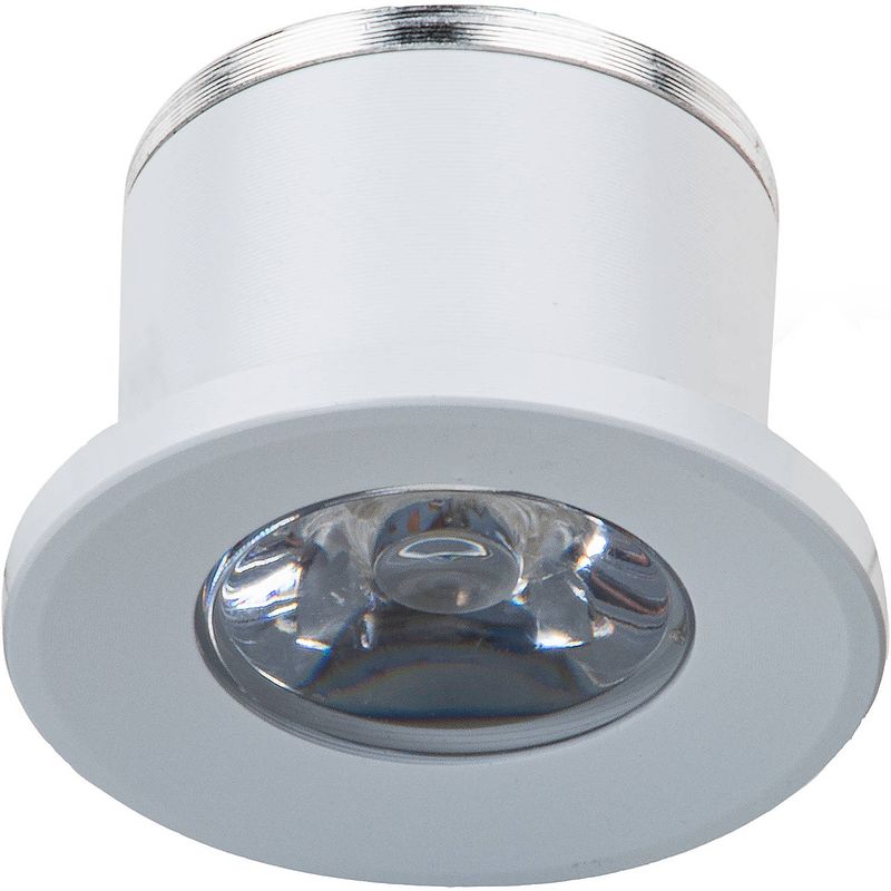 Foto van Led veranda spot verlichting - 1w - warm wit 3000k - inbouw - dimbaar - rond - mat wit - aluminium - ø31mm