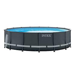 Foto van Intex opzetzwembad met accessoires ultra xtr frame 488 x 122 cm antraciet