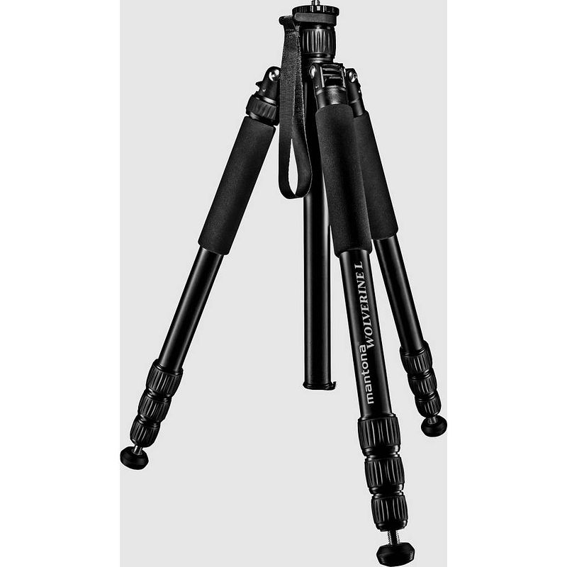 Foto van Mantona 21472 tripod werkhoogte: 80 - 1660 mm zwart, grijs waterpas, incl. handlus