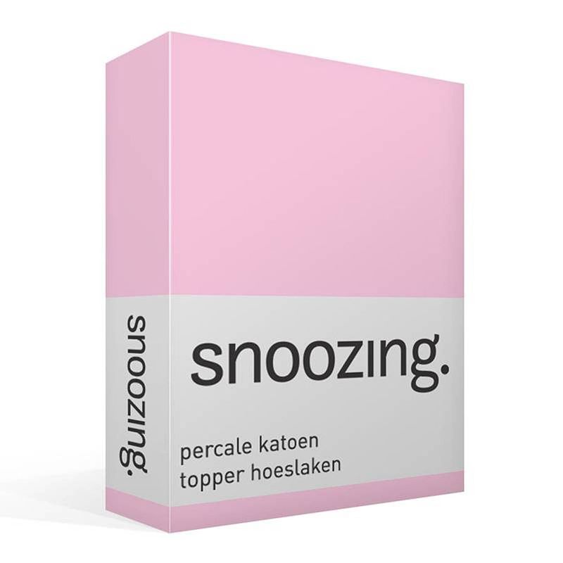 Foto van Snoozing - topper - hoeslaken - 200x200 cm - percale katoen - roze