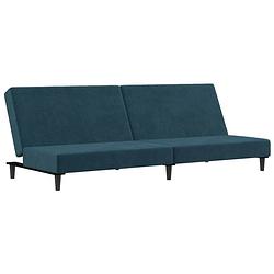 Foto van The living store bedbank - multifunctioneel - afmeting- 200 x 84.5 x 69 cm - fluweel - blauw