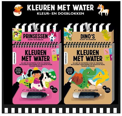 Foto van Display kleuren met water 2t x 5e (dino + prinsessen) - pakket (9789464325638)