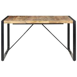 Foto van The living store eettafel industriële stijl - houten - mangohout - 140 x 140 x 75 cm