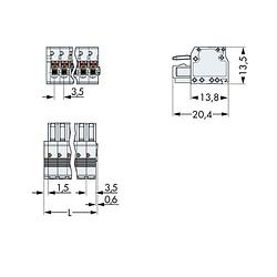 Foto van Wago 2734-124 female behuizing-kabel 2734 totaal aantal polen: 24 rastermaat: 3.50 mm 25 stuk(s)