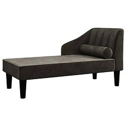 Foto van The living store chaise longue - velvet - 120x57x63 cm - zwart