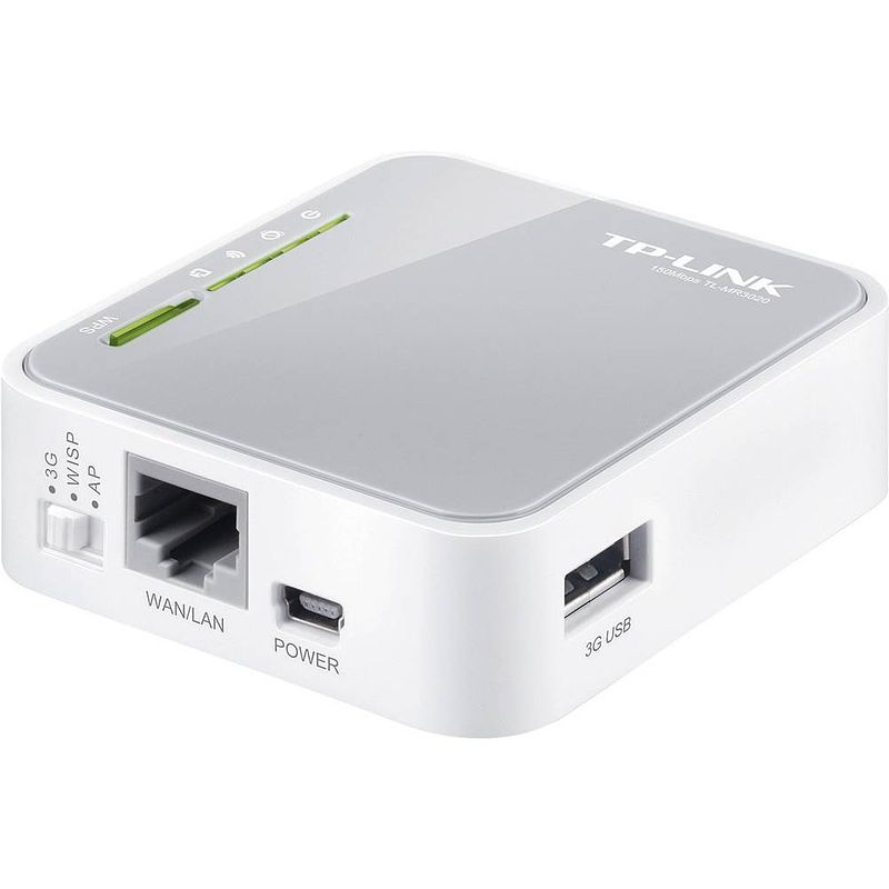 Foto van Tp-link tl-mr3020 wifi-router 2.4 ghz 150 mbit/s