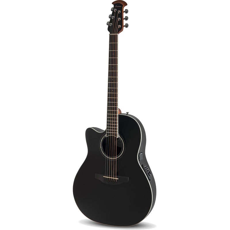 Foto van Ovation cs24l-5 celebrity standard mid depth black linkshandige elektrisch-akoestische westerngitaar