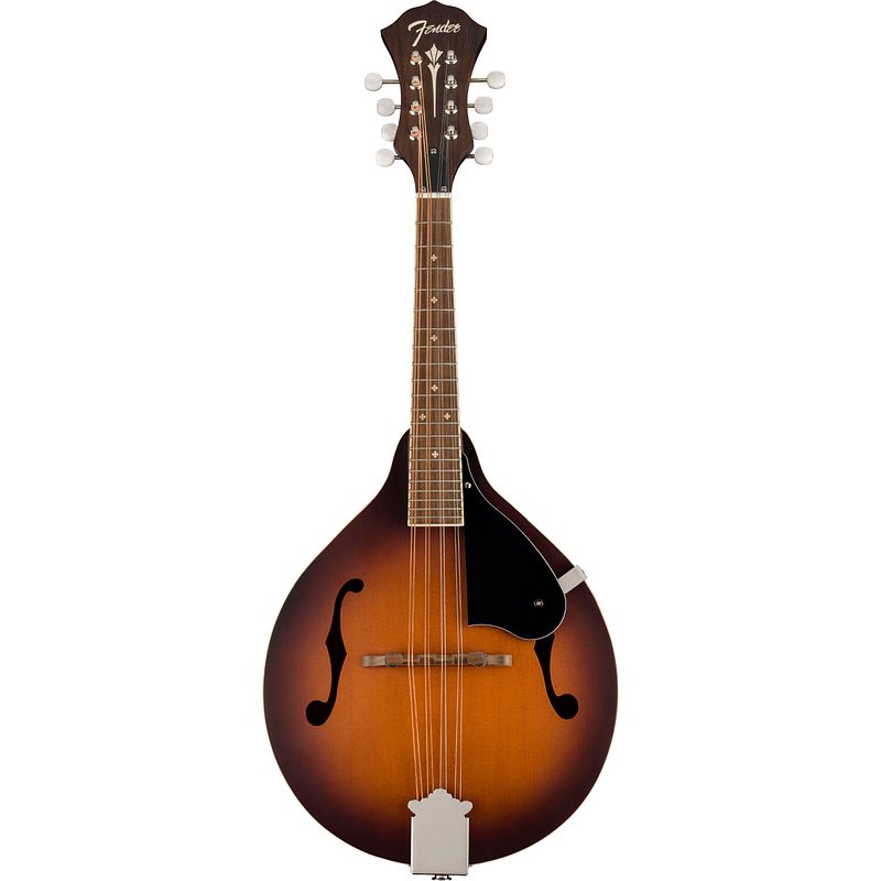 Foto van Fender pm-180e mandolin aged cognac burst wn elektrisch-akoestische mandoline met gigbag