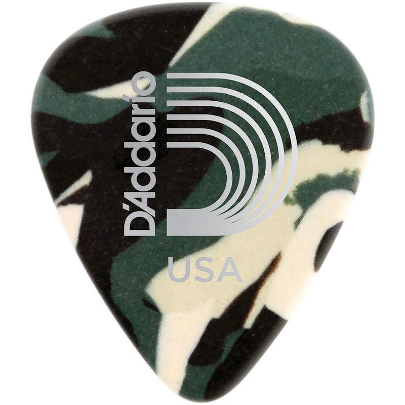 Foto van D'saddario 1ccf2-10 camouflage celluloid plectra 10 pack light