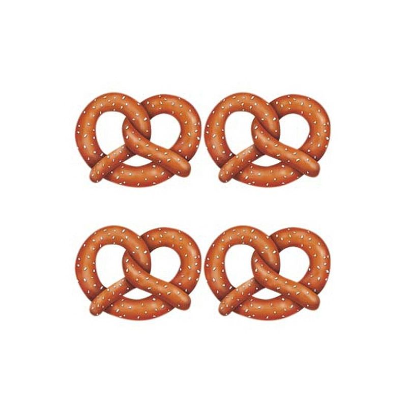 Foto van Oktoberfest pretzels oktoberfest wanddecoratie 4 stuks - feestartikelen en versiering