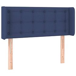 Foto van Vidaxl hoofdbord met randen 83x16x78/88 cm stof blauw