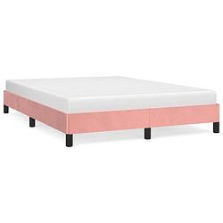 Foto van Vidaxl bedframe fluweel roze 140x200 cm