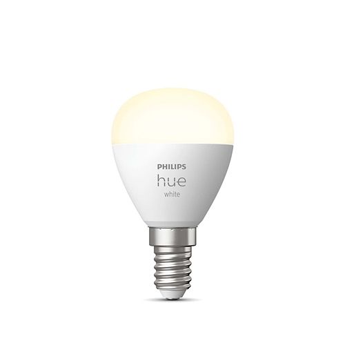 Foto van Philips hue kogellamp p45 e14 1-pack warmwit licht