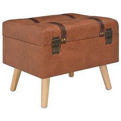 Foto van The living store kruk krukken - 40 x 33 x 33 cm - tan