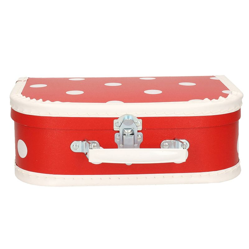 Foto van Koffertje rood polka dot 30 cm - kinderkoffers