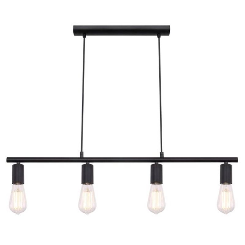 Foto van Industriële hanglamp martha - l:80cm - e27 - metaal - zwart