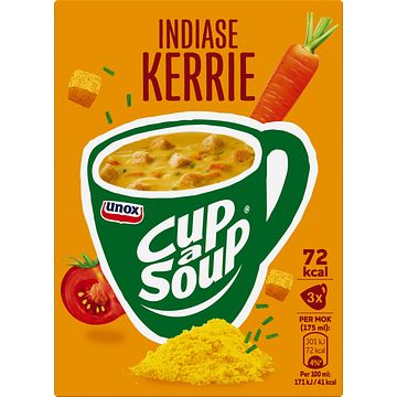 Foto van 2 zakken soep a 570 ml, pakken cupasoup a 3 stuks of single verpakkingen noodles of pasta | unox cupasoup indiase kerrie 3 x 175ml aanbieding bij jumbo