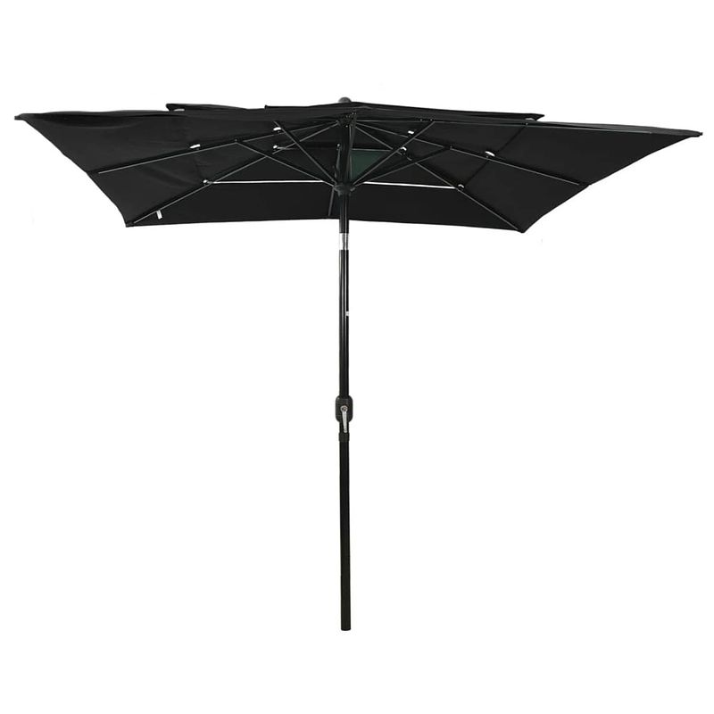 Foto van The living store parasol 3-laags - tuin - 250 x 250 x 260 cm - polyester/aluminium