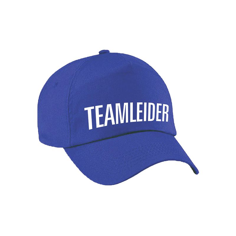 Foto van Carnaval verkleed pet / cap teamleider blauw voor dames en heren - verkleedhoofddeksels