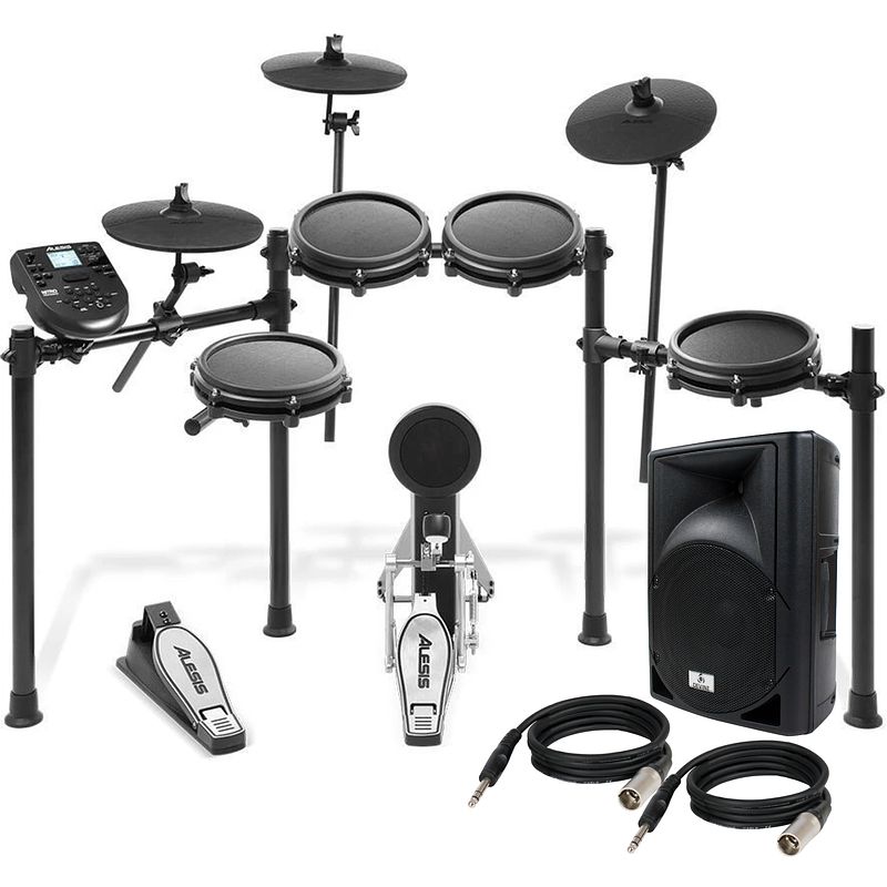 Foto van Alesis nitro mesh kit elektronisch drumstel + versterker + 2x kabel