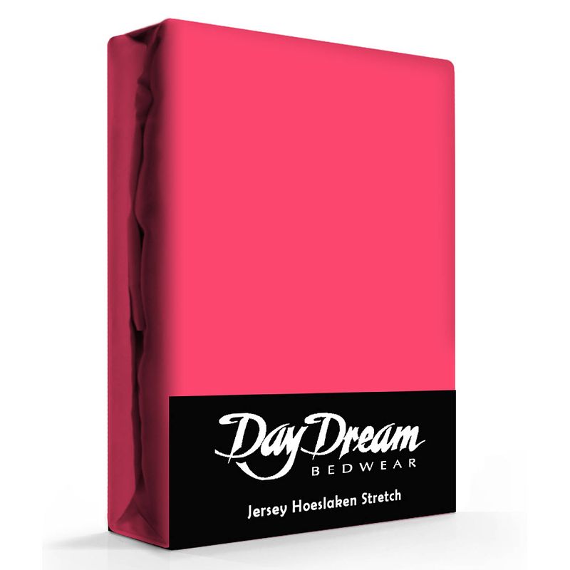 Foto van Day dream jersey hoeslaken fuchsia-140 x 200 cm