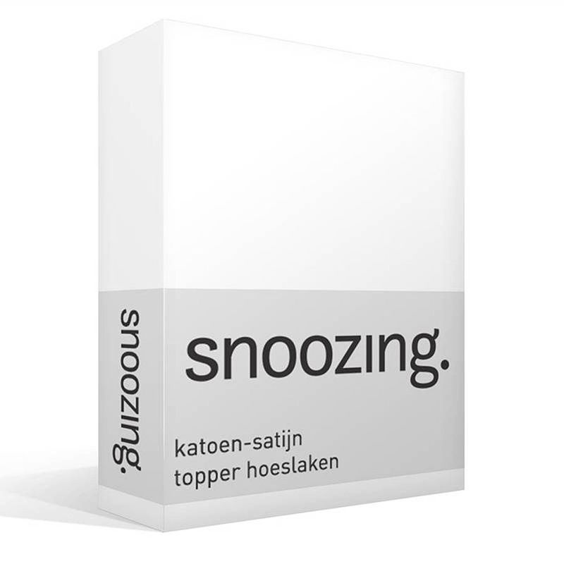 Foto van Snoozing - katoen-satijn - topper - hoeslaken - 90x200 - wit