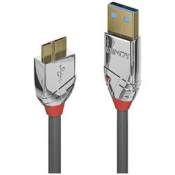 Foto van Lindy usb-kabel usb 3.2 gen1 (usb 3.0 / usb 3.1 gen1) usb-a stekker, usb-micro-b stekker 3 m grijs 36659