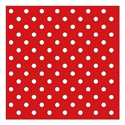 Foto van 20x rood met witte stippen servetten 33 x 33 cm - feestservetten