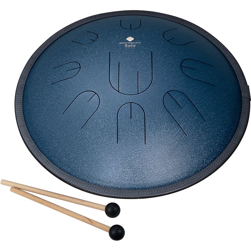 Foto van Sela se 381 melody tongue drum d amara 14 inch navy blue incl. draagtas