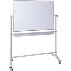 Foto van Dahle mobiel whiteboard (b x h) 100 cm x 150 cm wit gelakt draaibaar, aan beide zijden te gebruiken, incl. opbergbakje, incl. wielen