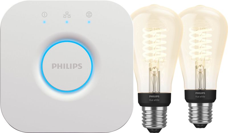 Foto van Philips hue filament white edison 2-pack + bridge