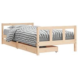 Foto van Vidaxl kinderbedframe met lades 90x190 cm massief grenenhout