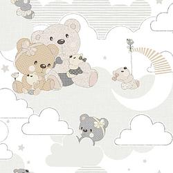 Foto van Noordwand behang mondo baby hug bears grijs en beige